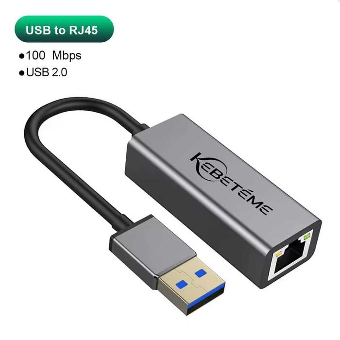 Сетевая карта USB переходник Lan ЮСБ 2.0 100 Мбит/с RJ45 интернет ПК