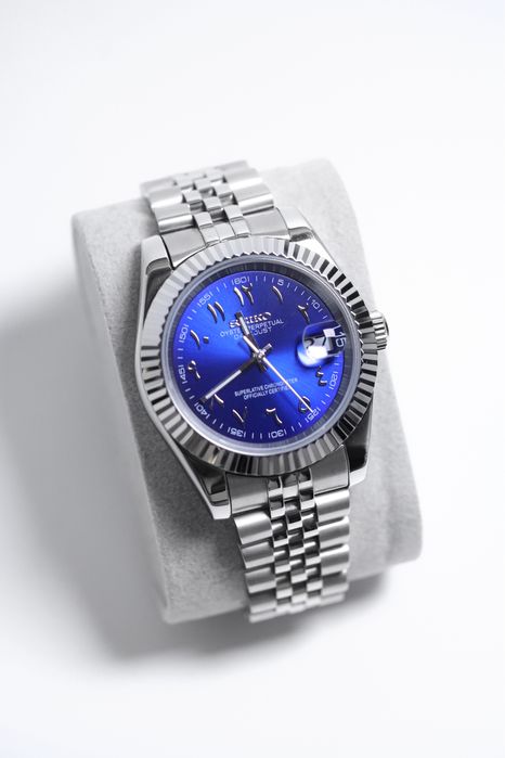 Zegarek Custom Mod Datejust Arabic Blue Jubilee Seiko Mod