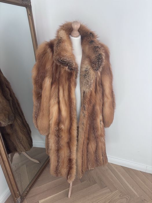 Futro z lisa rudego lis jak nowe uni oversize