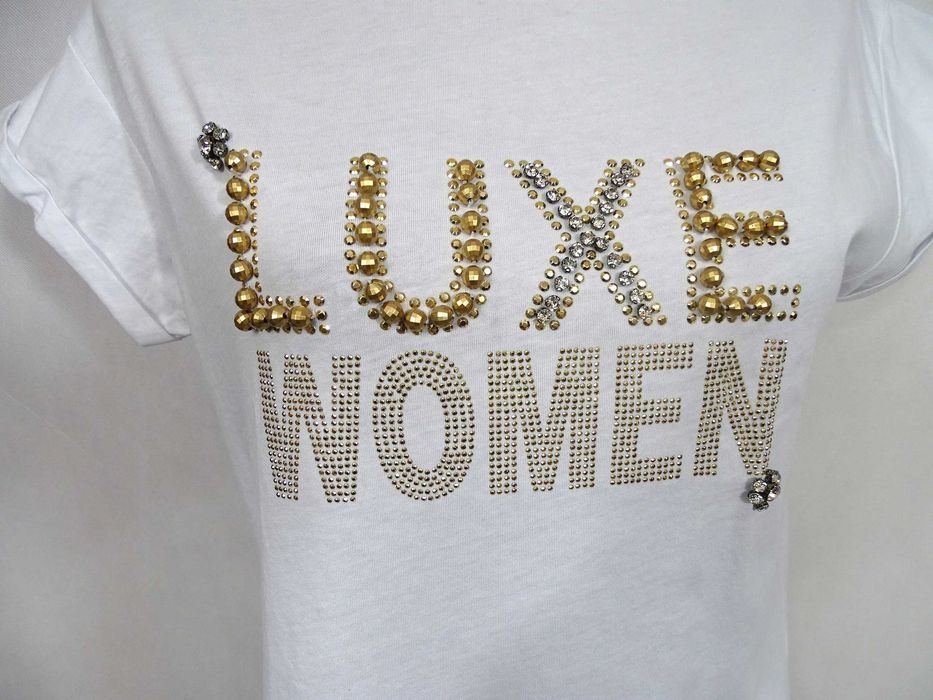 T-shirt mint Luxe Women cyrkonie kamienie