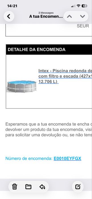 Piscina intex usada 1 ano