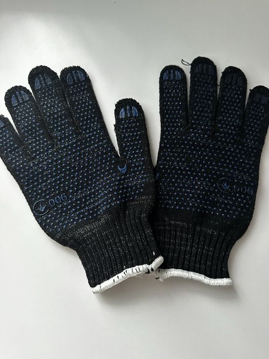 Рукавички трикотажні з ПВХ  BLACK чорні клас 10