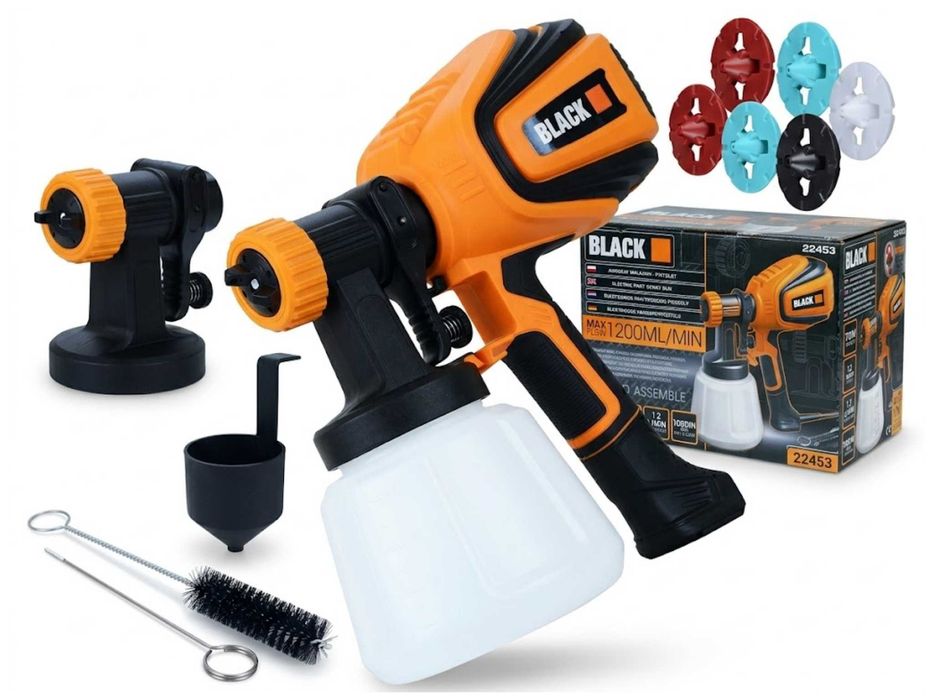 Agregat Malarski Pistolet do Malowania 700W 4 Dysze 1200ml Elektryczny Natryskowy Ścian Sufitów Elewacji Lakierniczy Nowy Mocny Komplet Duży Zestaw