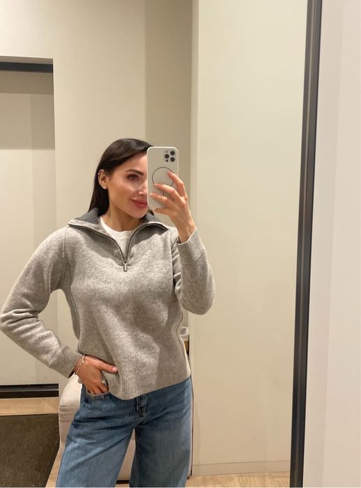 Кашемір zip светр XS гольф стиль cos