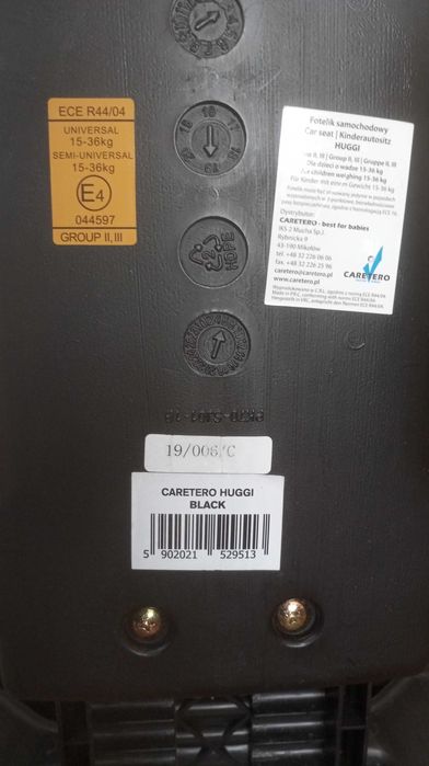 Fotelik Cartero Huggi 15-36 kg isofix
