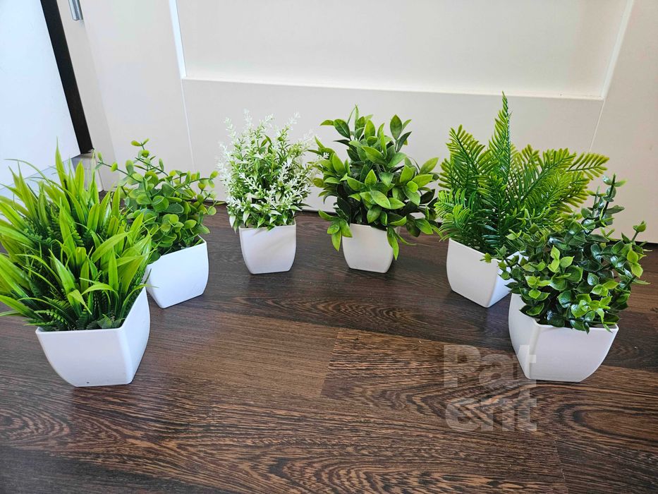 Sztuczne kwiaty z doniczkami 6 szt. zestaw roślin sztucznych dekoracja