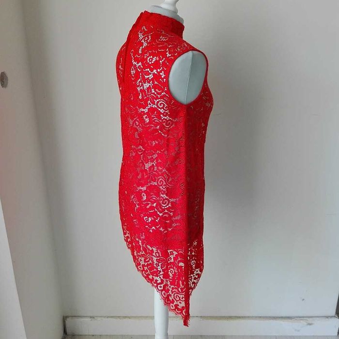 Tunika sukienka koronkowa asymetryczna H&M czerwona rozm. 34 nowa