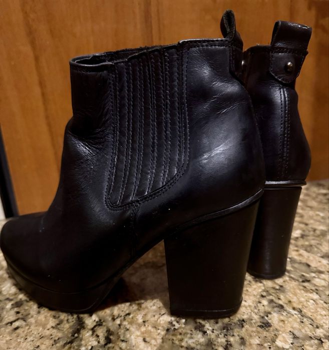 *Topshop* Czarne botki buty skóra naturalna roz . 36,5-37