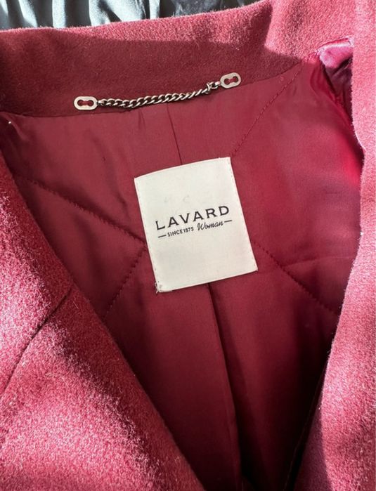 Bordowy burgund wełniany płaszcz Lavard
