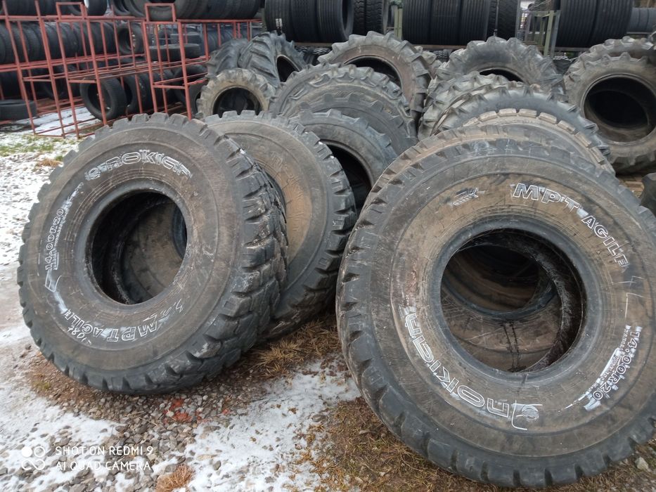 14.00R20 Nokian opona używana opona rolnicza przemysłowa 3 sztuki