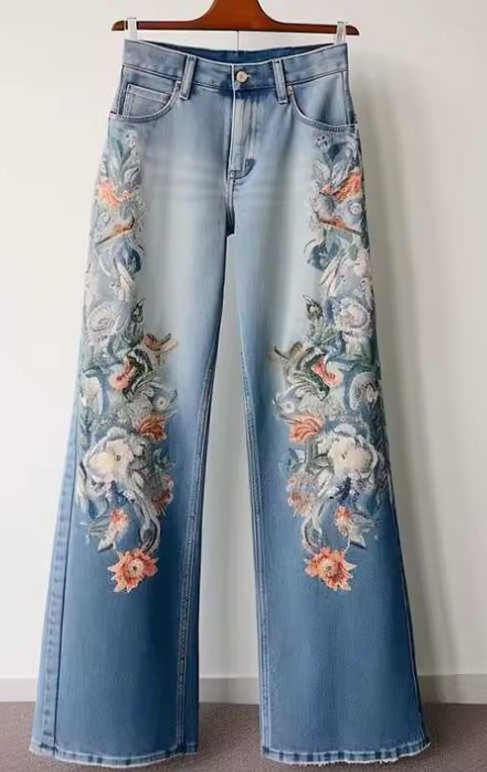 Calças de GANGA com bordado