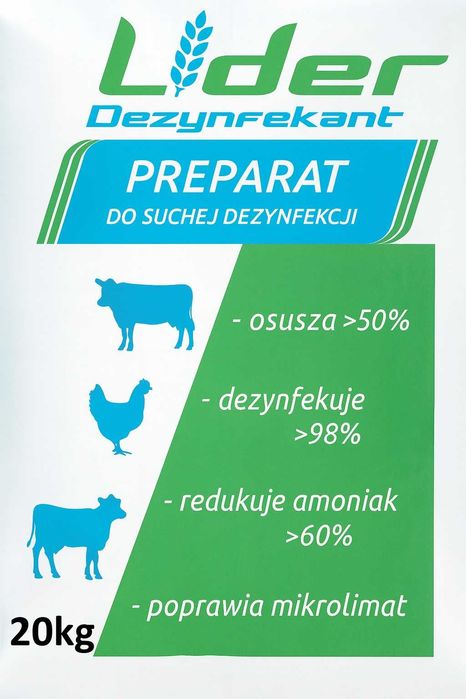 Lider Dezynfekant 20kg- osusza legowiska, neutralizuje zapachy