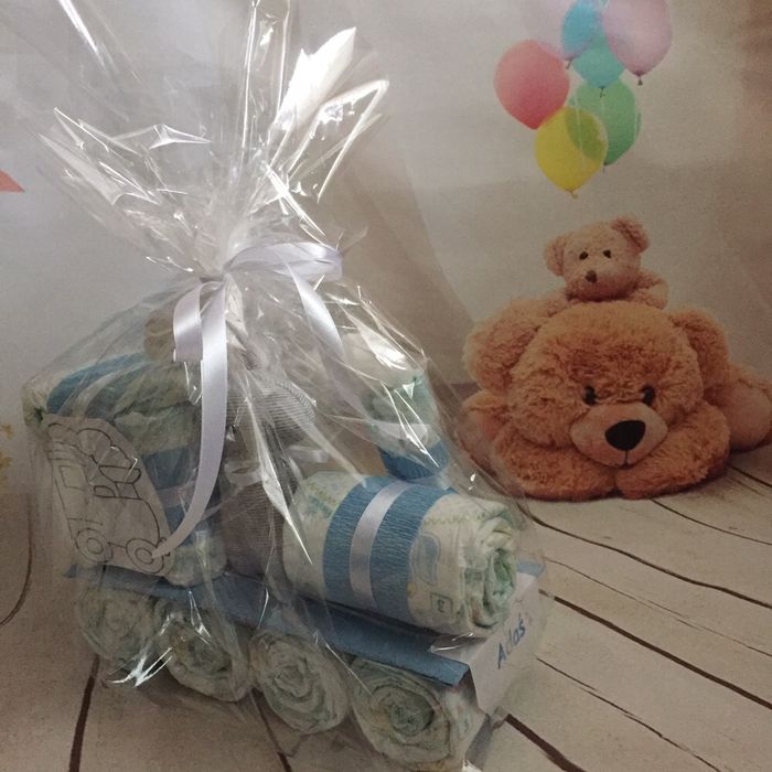Tort- pociąg lokomotywa z pieluszek Pampers+zabawka, chrzest,narodziny