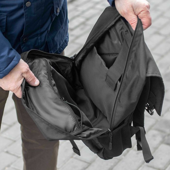 Міський рюкзак чорний тканинний ТENTAUR молодіжний портфель на 18 л