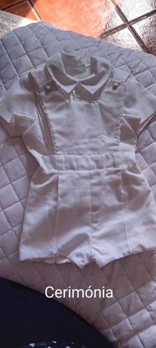 Fato cerimónia ou batizado todo branco para meninos  até  2 anos