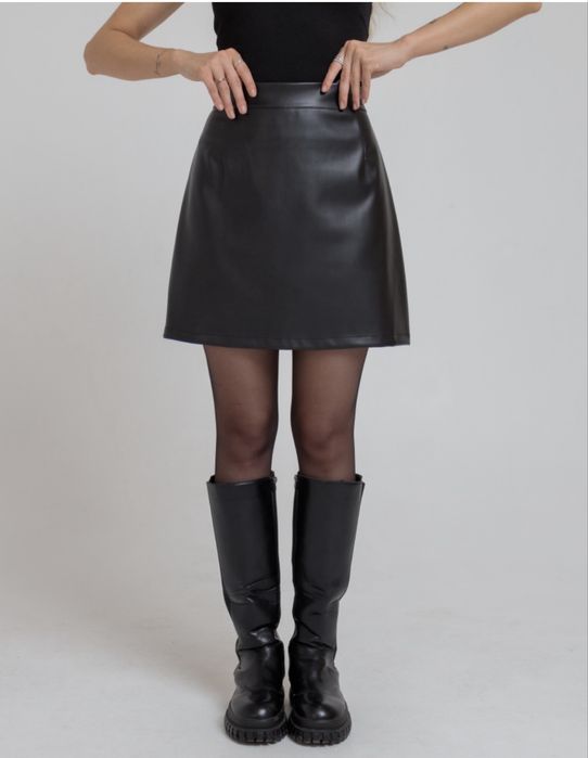 Спідниця з екошкіри KiKi шоколадного кольору