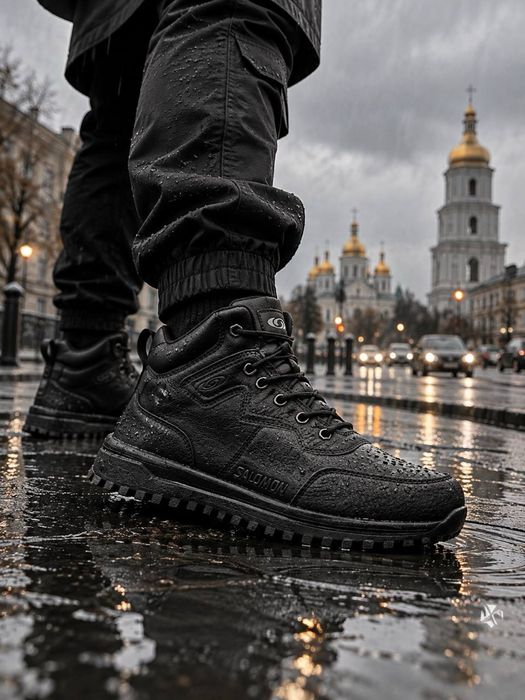 Ботинки Саломон термо -31 Мужские зимние батинки Salomon gore-tex WaterProof +3 -31 кожаные сапожки на зиму Саломоны Зима ! Гор текс Водонепроницаемые