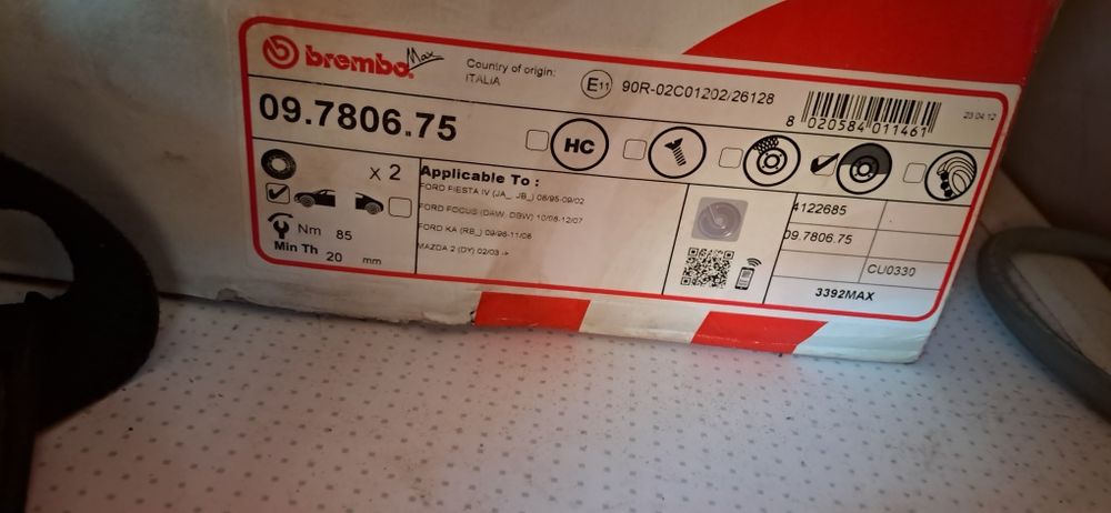 Discos e pastilhas Brembo NOVOS