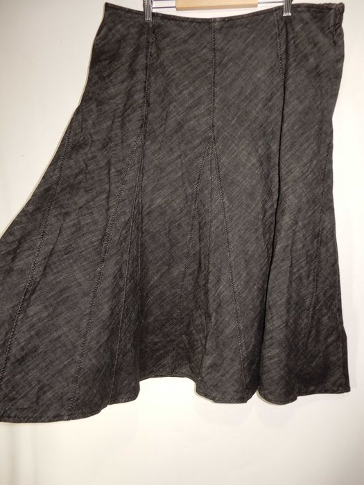 Spódnica maxi rozkloszowana czarna jeansowa dżinsowa Casual 52 54 6XL