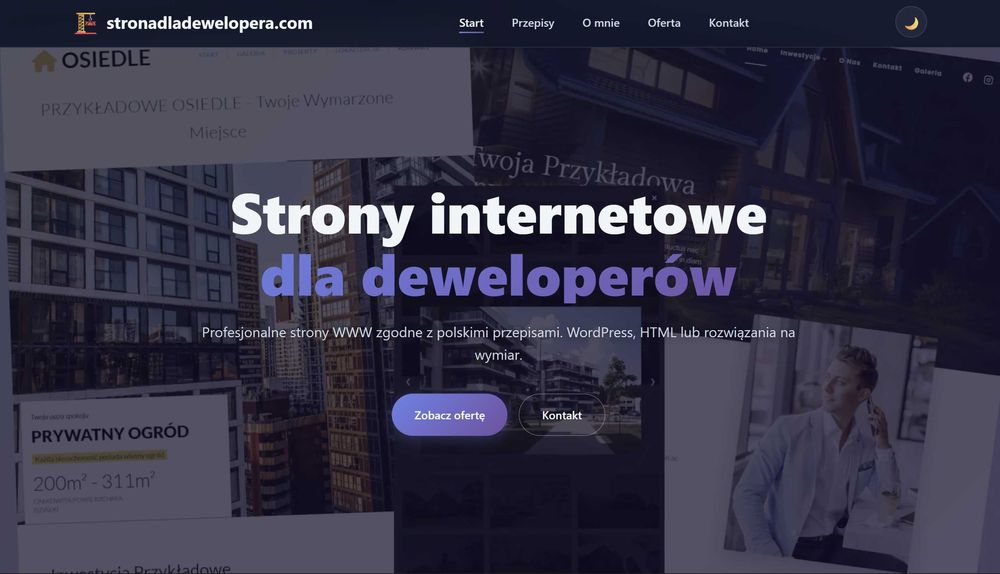 Strona Internetowa dla dewelopera z modułem raportowania