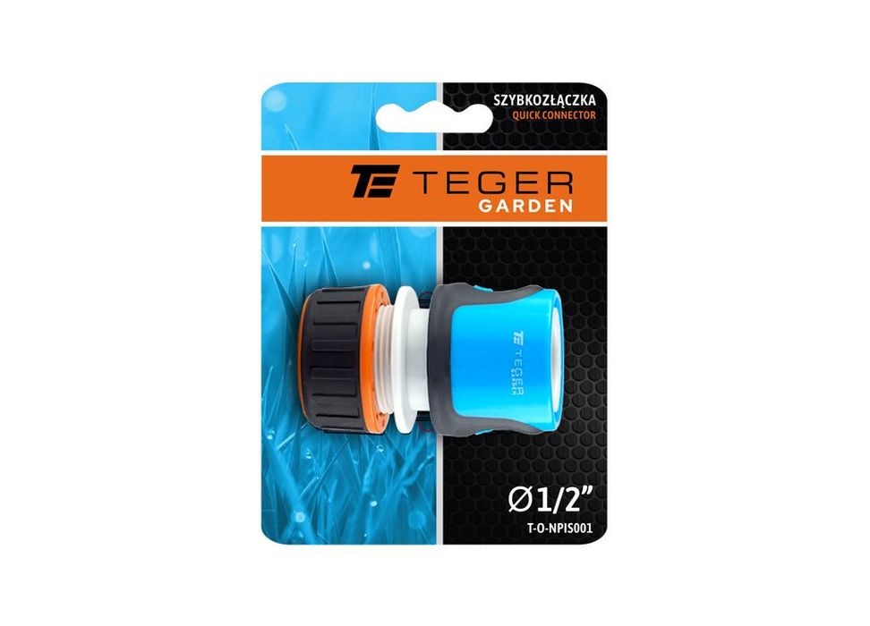 Szybkozłączka 1/2" do węża ogrodowego - bez waterstop / TEGER Solidna