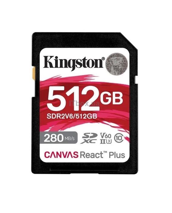 Карта пам'яті Kingston 512GB SDXC class 10 UHS-II U3 Canvas React Plus (SDR2V6/512GB)