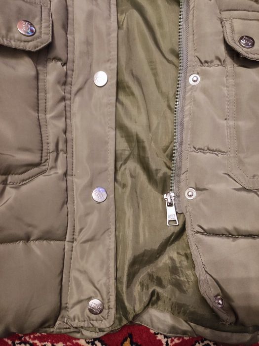 Kurtka dziewczęca płaszcz zimowy DKNY 8 lat zielona zimowa puchowa