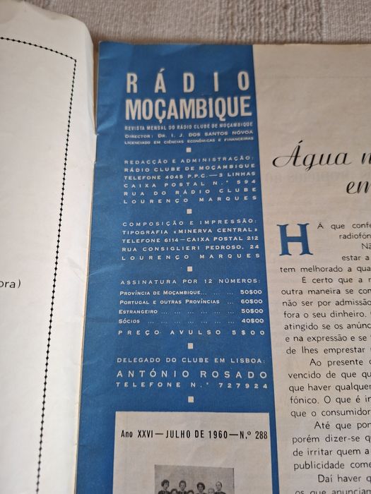 Revista Rádio Moçambique ano 1960