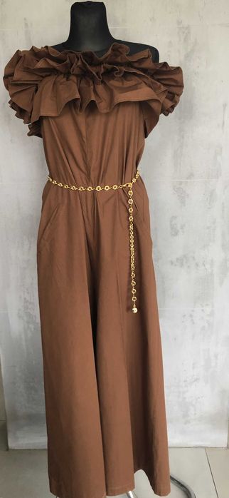 Przepiękny brązowy kombinezon włoskiej marki premium Souvenir r 38