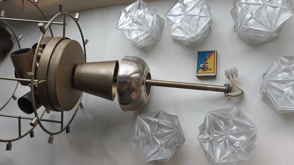 Большая люстра светильник кристал хрустальная ссср