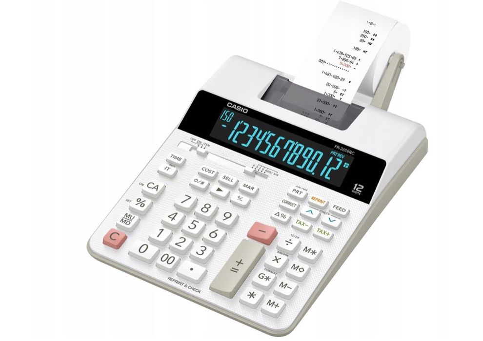 Kalkulator z drukarką Casio FR-2650RC. Powystawowy