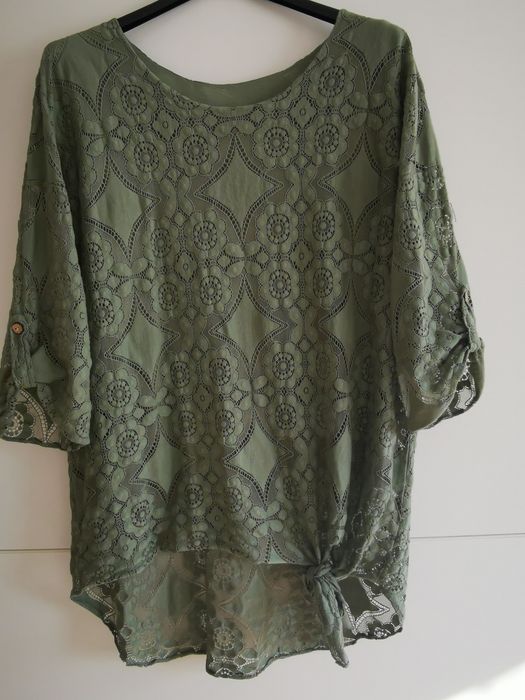 Bluzeczka koronka khaki L X/L