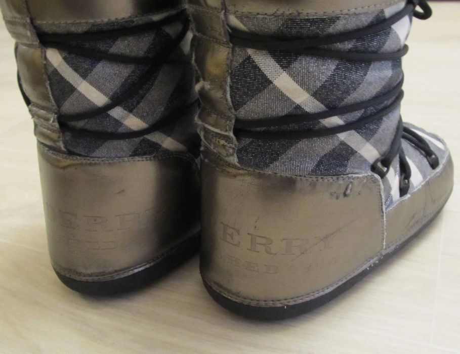 Burberry Roscemmbra Moon Boots Gunmetal Plaid сапоги луноходы р.38-40