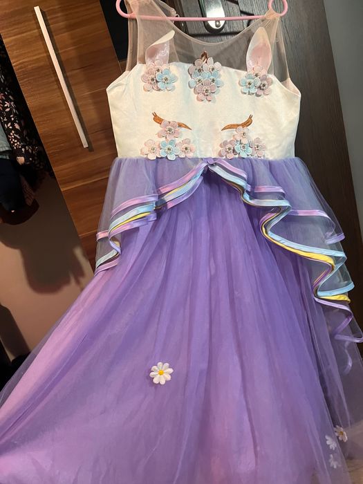 Piękna sukienka bal wesele dla królewny 130 cm