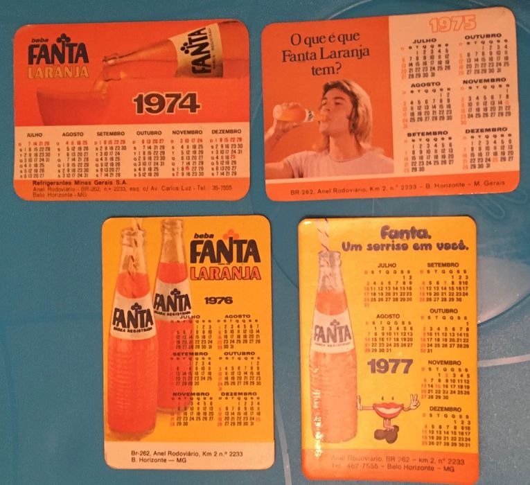 Calendários Coca-Cola e Fanta de 1974 a 2008 Brasil Argentina Portugal