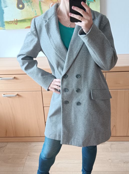 Płaszcz damski dwurzędowy Zara, rozmiar L