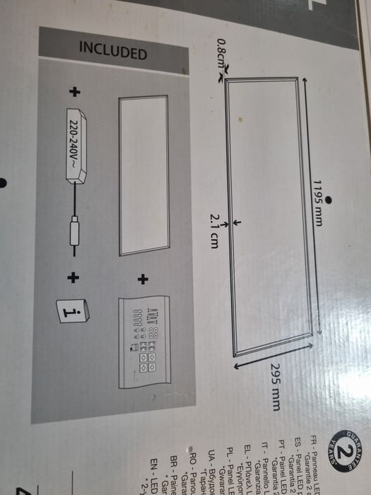 Panel LED Lampa Sufitowa Plafon Natynkowy 30x120 cm 28.6W 4350lm
