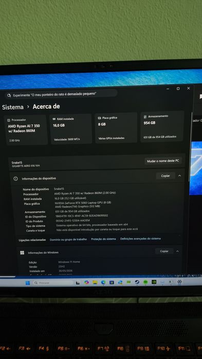 Notebook Gamer Aero