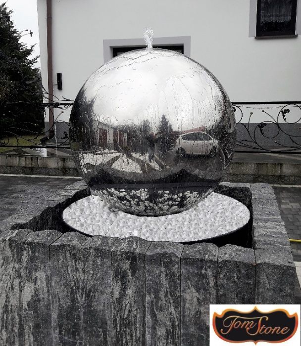 FONTANNA OGRODOWA, KULA śr 100 CM ze stali nierdzewnej Fontanny, Kule