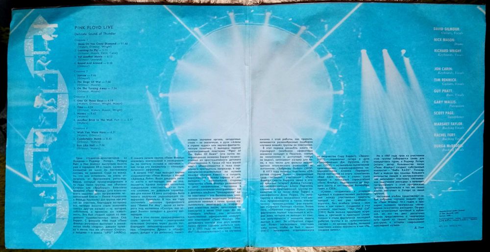 PINK FLOYD "Delicate Sound of Thunder" подвійна вінілова платівка
