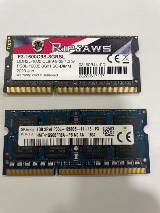 Memórias DDR3L 8Gb