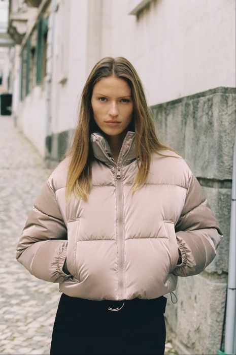 Куртка Zara Нова з вітрозахисноі тканини з блиском