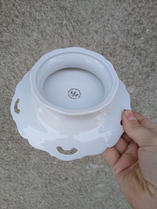 Цукерниця на ніжці Мейсенский букет фарфор Чехия конфетница