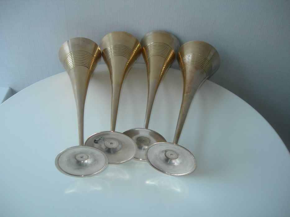 Бокалы, бронза, Англия, большие, h 24 см, 4 шт
