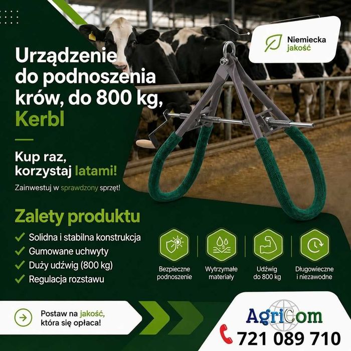 Przyrząd / Podnośnik do podnoszenia krów i byków 800 KG KERBL
