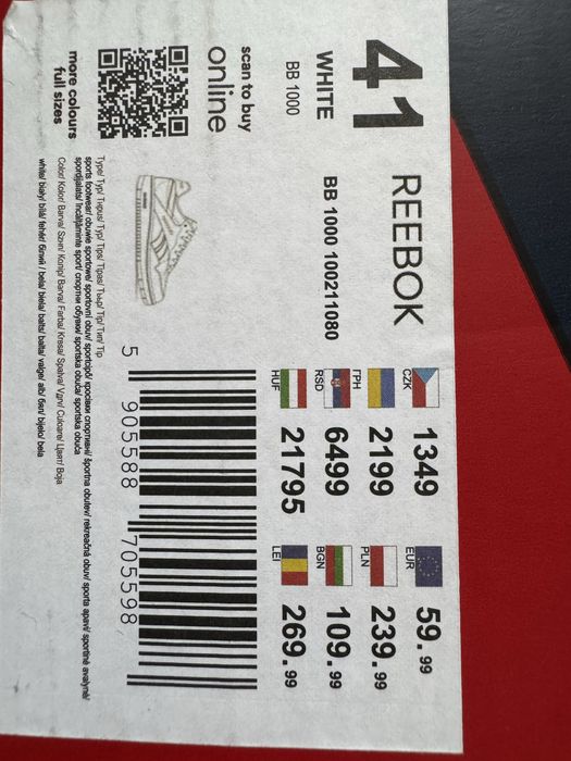 NOWE buty sneakersy Reebok BB 1000 rozm 41