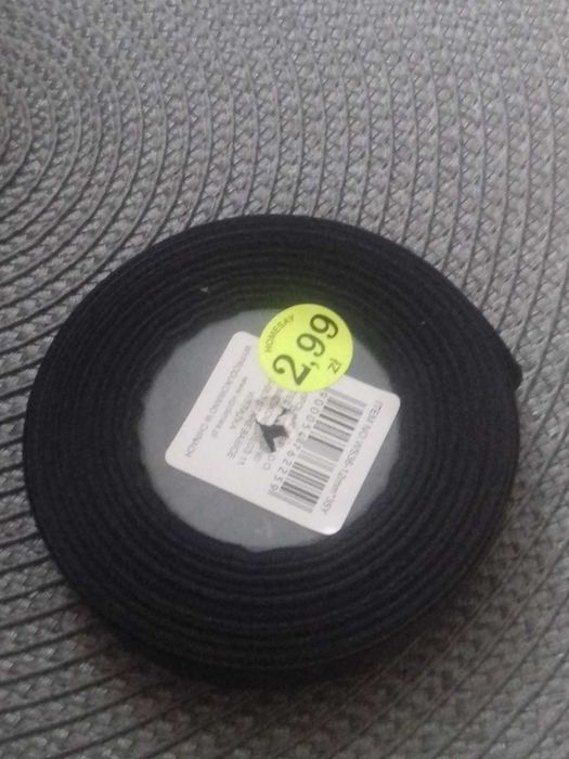 czarna wstążka - 12mm