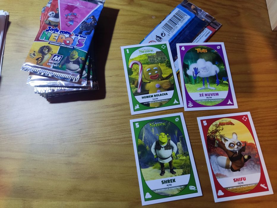 Cartas coleção Joga com os teus heróis, grandes aventuras, DreamWorks