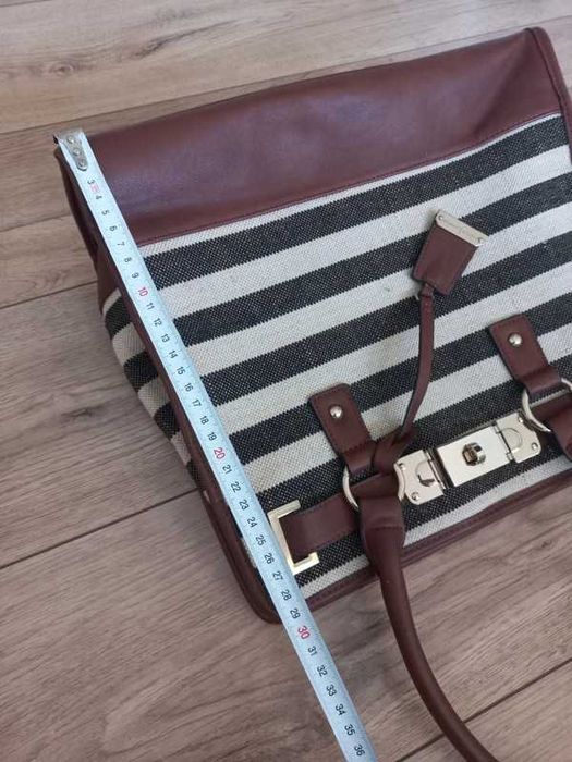 Jasper Conran torebka do ręki na ramię pasy bawełna juta
