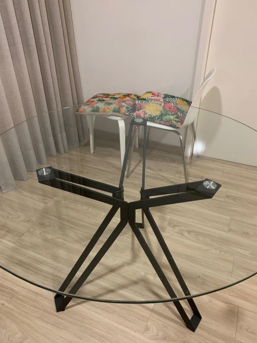 Mesa de vidro redonda 95cm de diametro